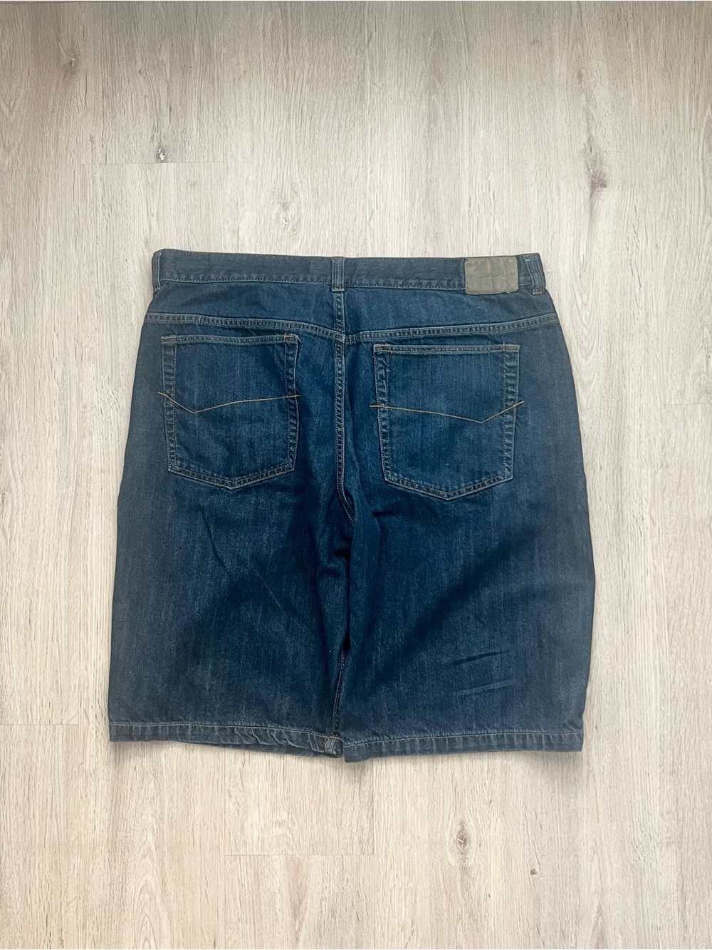 Vintage Y2K Style Anchor Blue Baggy Denim Shorts Mens 38 Blue Hip Hop Streetwear